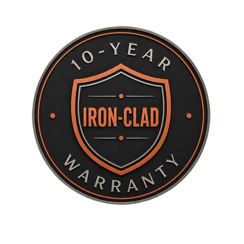 10-Year Iron-Clad warranty badge